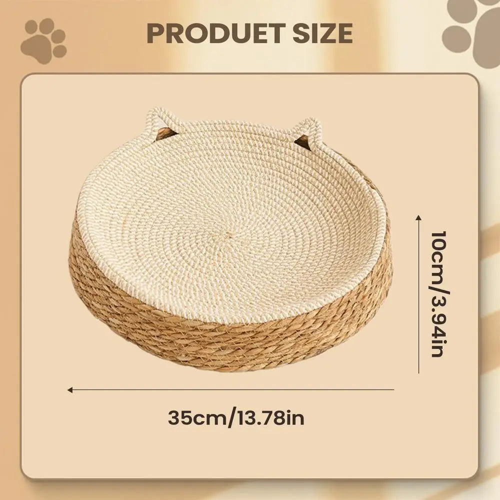 Cat Bed Sofa Cat Scratch Board  Wear-Resistant Cat Bed Natural Rattan Weave Dog Cat House Pet Sleeping Bed Pet supplies