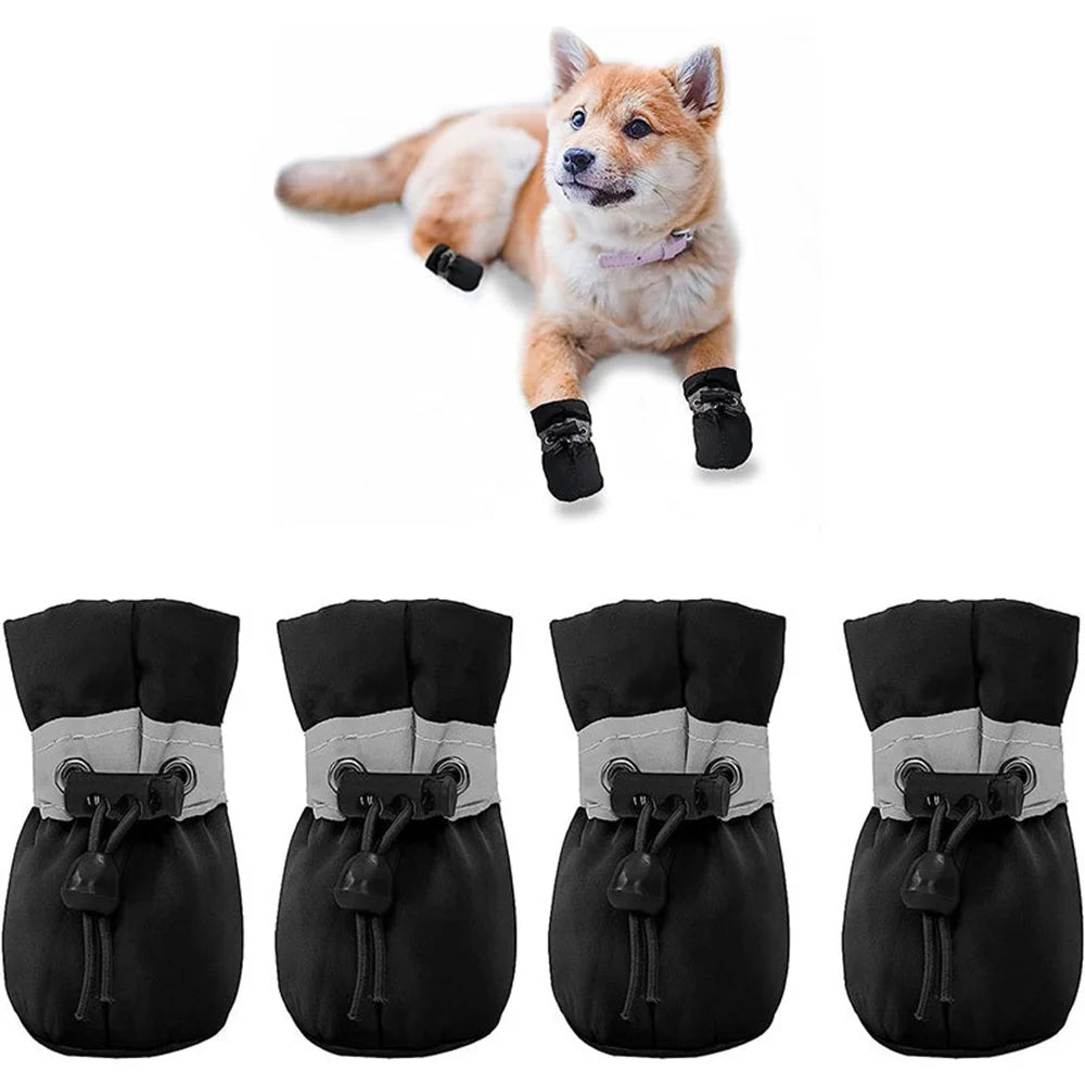 4pcs/set Waterproof Pet Dog Shoes Anti-slip Rain Boots For Small Cat Dogs Foot Cover Footwear Puppy Booties Pet Paw Accessories