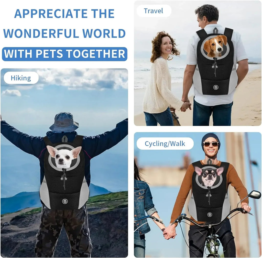 Dog Shoulder Carrier Backpacks Comfortable Doggy Front Backpack Pet Puppy Carrier Bags for Biking Hiking Camping Dog Carrier Bag