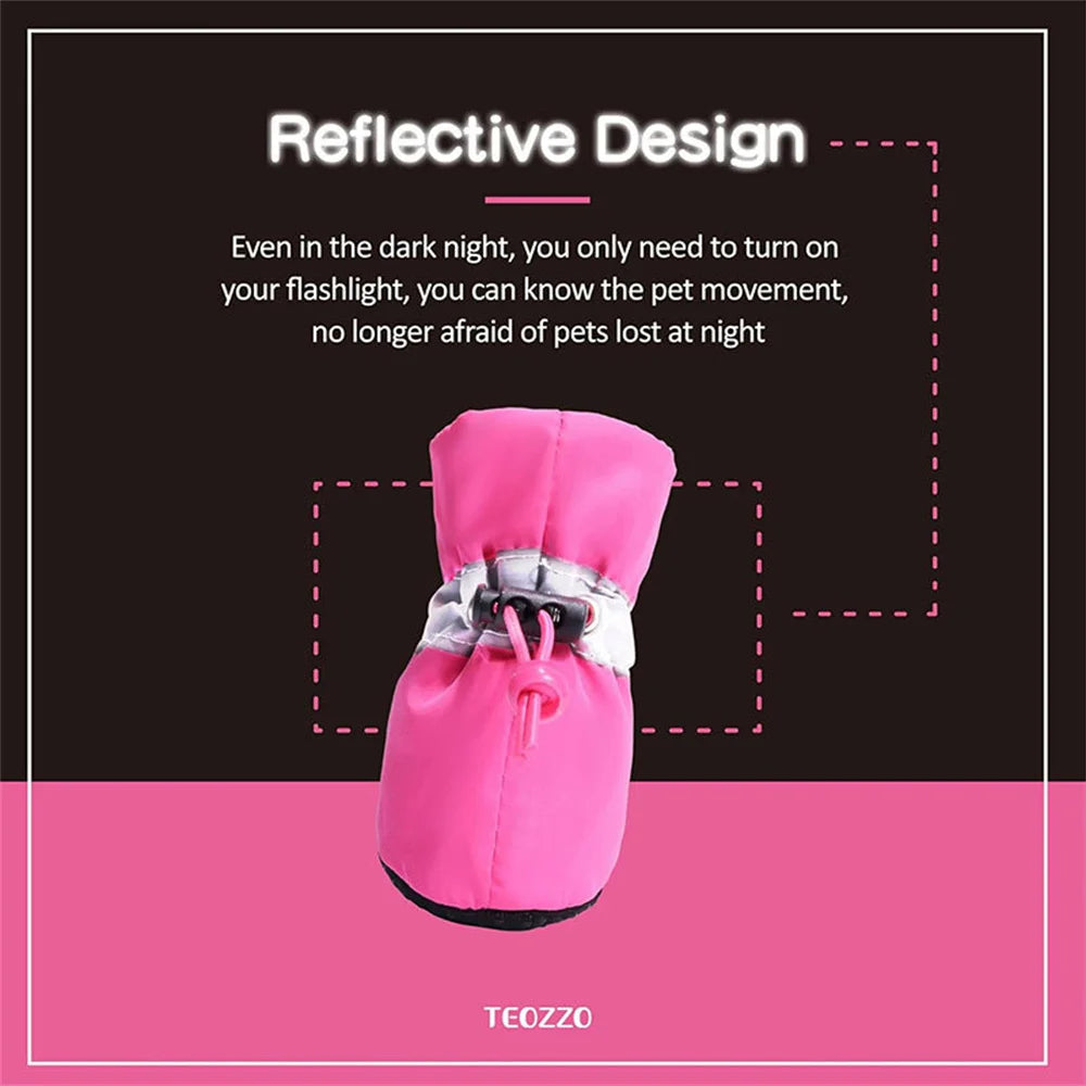 4pcs/set Waterproof Pet Dog Shoes Anti-slip Rain Boots For Small Cat Dogs Foot Cover Footwear Puppy Booties Pet Paw Accessories